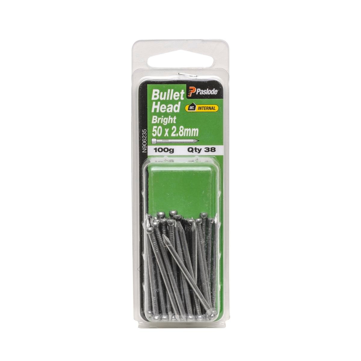 Paslode Bullet Head Nails - 2.8mm x 50mm - Bright Steel - 38 Pack - SuperSaverAU - view 1