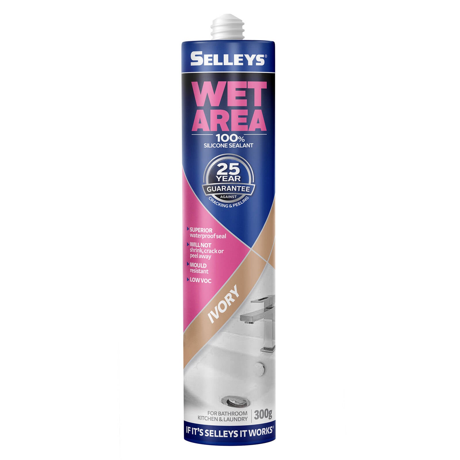 Selleys 300g Ivory Wet Area Waterproof Silicone Sealant