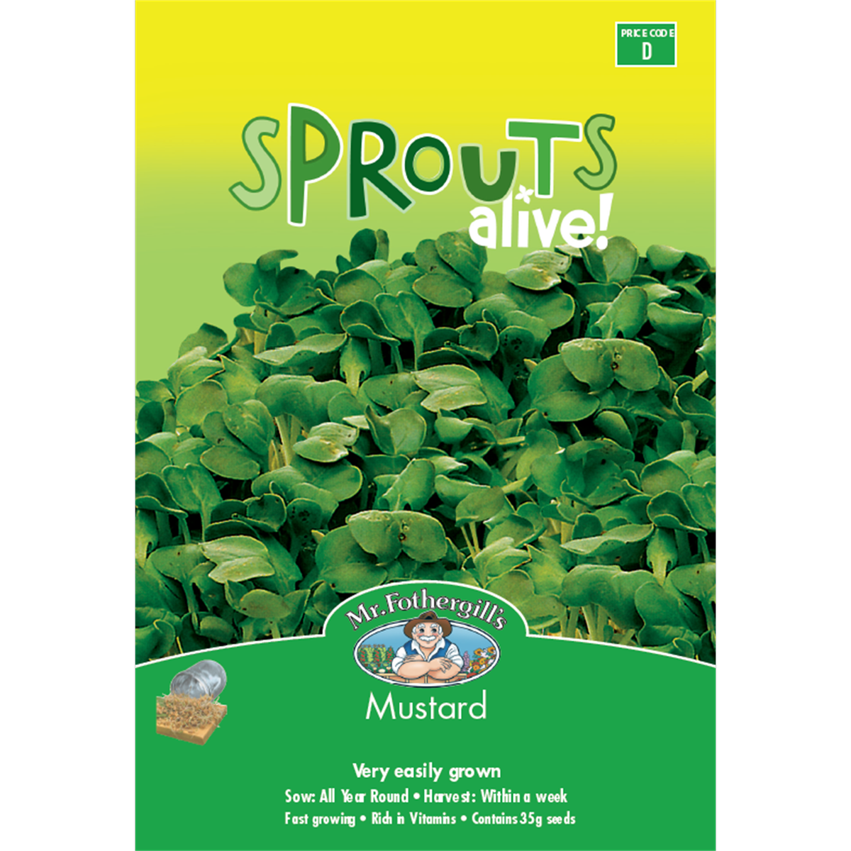 Mr Fothergills Mustard Seeds 110mm Seeds High Vitamin Sprouts - SuperSaverAU - view 1