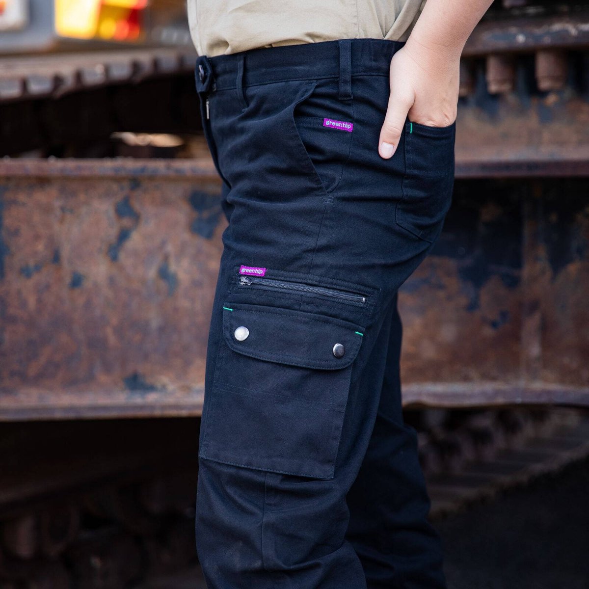 Green Hip Give Cargo Pants - Size 20 - Black - Adjustable Length - UPF 50+ - SuperSaverAU - view 5