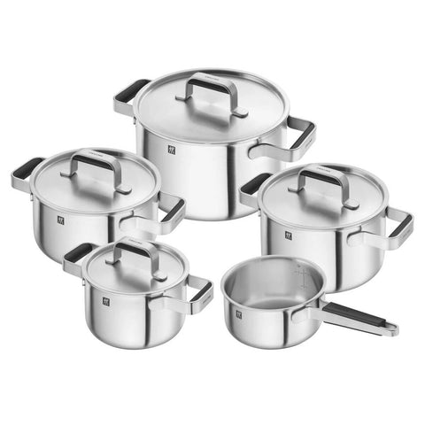 Zwilling Pure 5 Piece Stainless Steel Cookware Set - Three-Layer Base, Measuring Scale, Induction - 63240