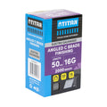 Titan 50 x 1.6mm 16 Gauge Electro Galvanised 20 Degree Angled C Brads - 2000 Pack