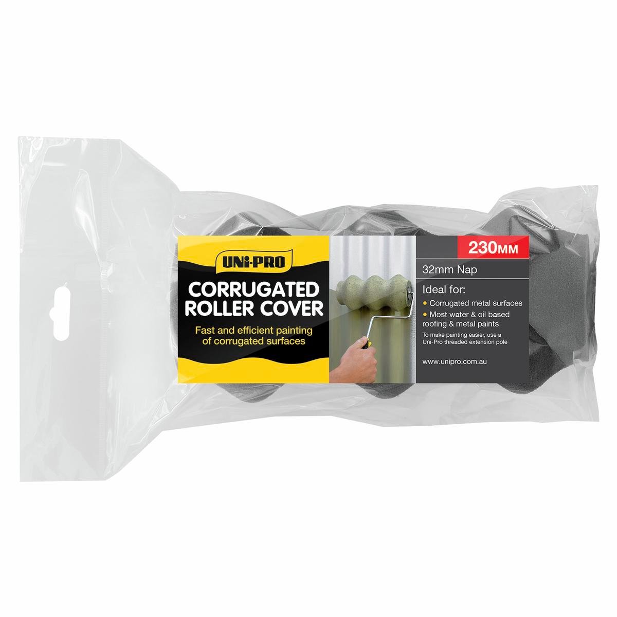UNi-PRO Corrugated Roller Cover - 230mm - Foam - Painting Corrugated Surfaces - SuperSaverAU - view 1
