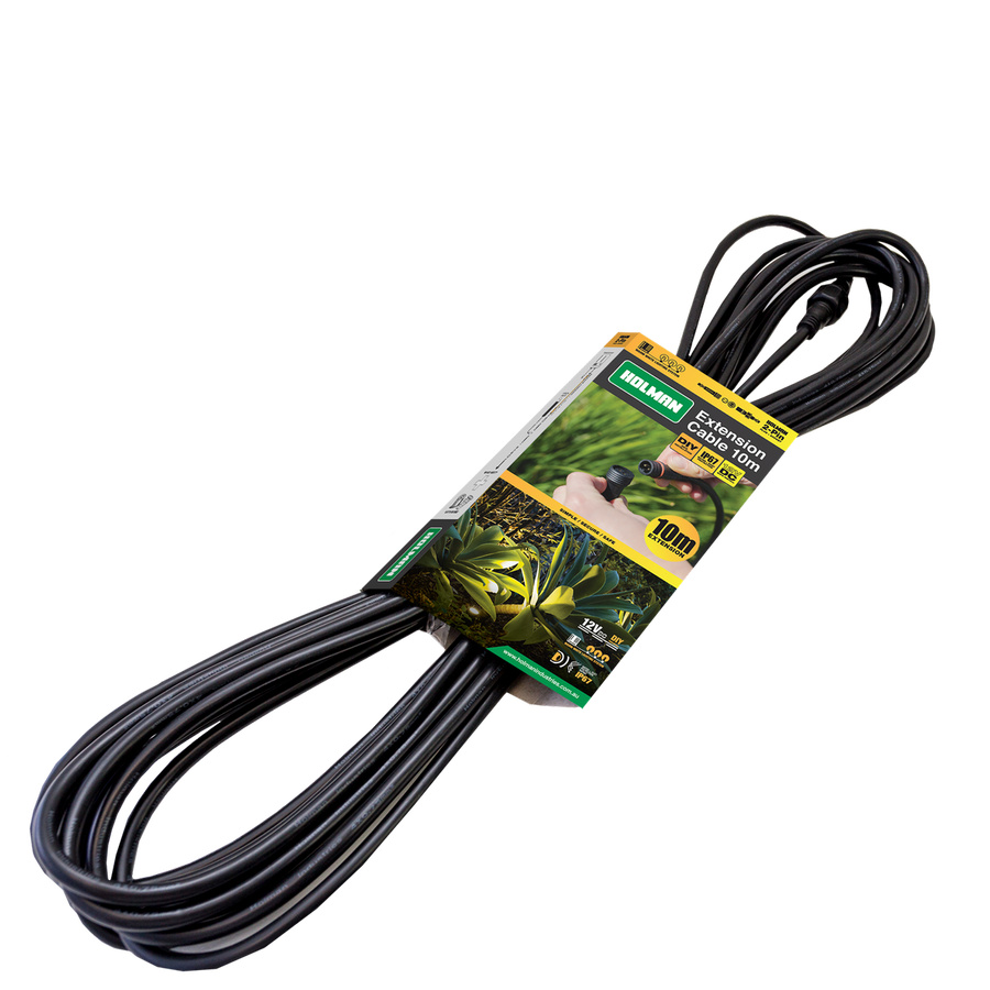 Holman Warm White Garden Light Extension Cable 10m - Waterproof - Black - SuperSaverAU - view 1