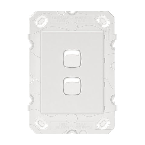 Hpm Arteor 2 Gang Wall Switch Grid 113mm x 77mm White - Indoor Use - SuperSaverAU - view 1