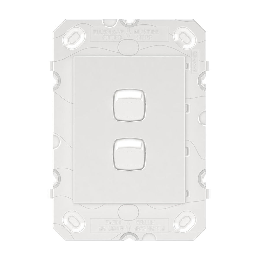 Hpm Arteor 2 Gang Wall Switch Grid 113mm x 77mm White - Indoor Use - SuperSaverAU - view 1