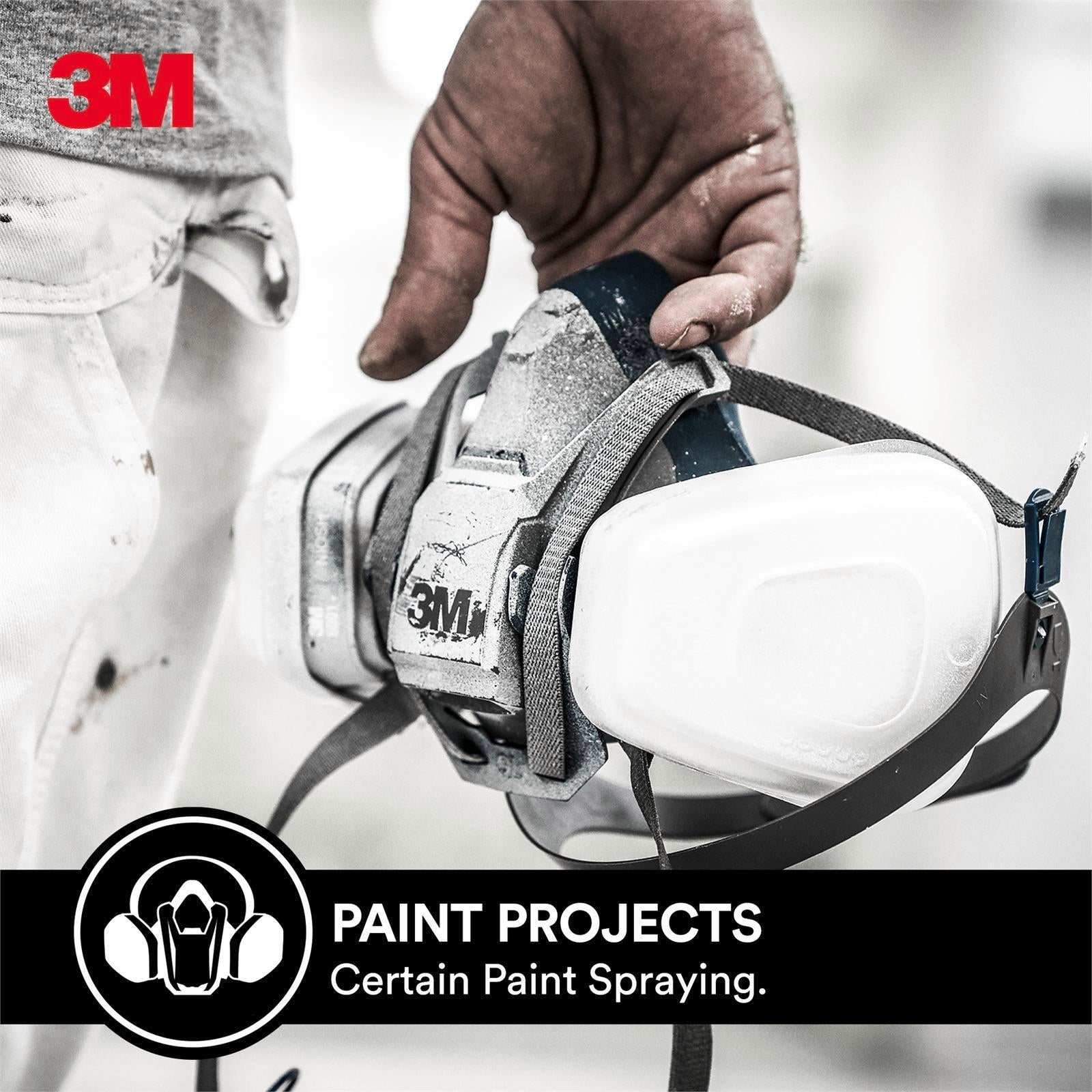 3M Painters Project Quick Latch Respirator Black Cool Flow Valve