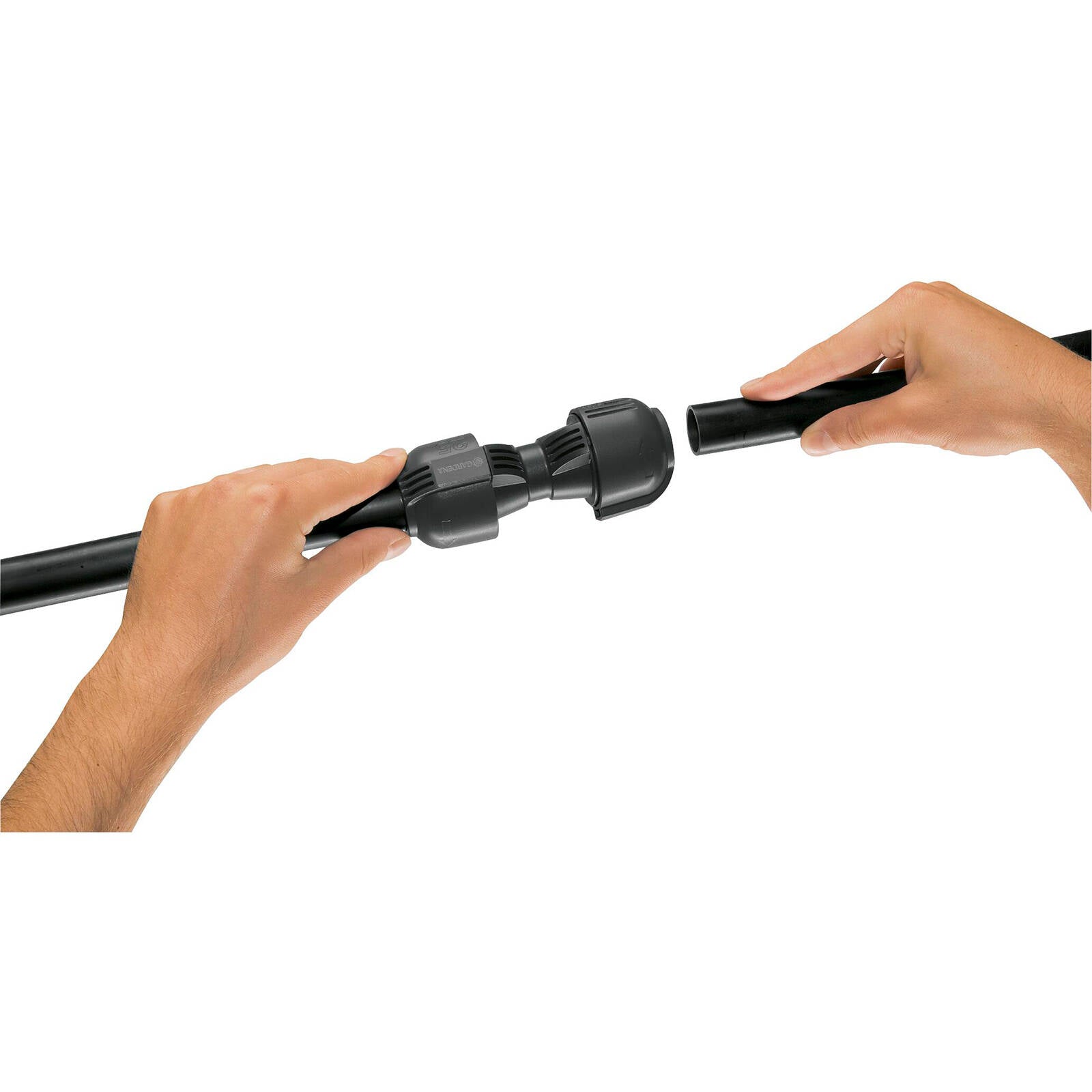 GARDENA 25mm Pipeline Connector in Black/Dark Grey High-Impact Plastic