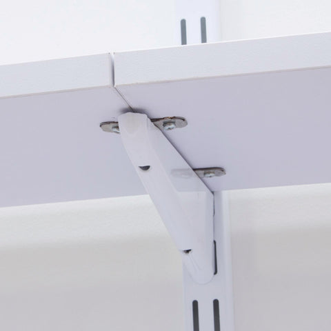 Flexi Storage Home Solutions Duo Shelf Clips Chrome Steel Double Slot - 6 Pack