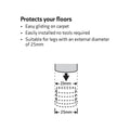 Surface Gard Chair Tip 25mm Black Plastic 4 Pack Easy Glide - SuperSaverAU - view 3