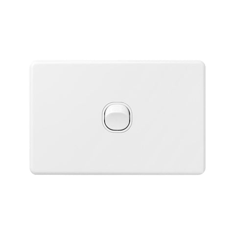 Deta X6 White Single Switch - 1 Gang - Polycarbonate - Durable Design - SuperSaverAU - view 1
