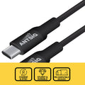 Antsig 1m 100W USB-C to USB-C Cable AP100WCC1 - Black Nylon Braided