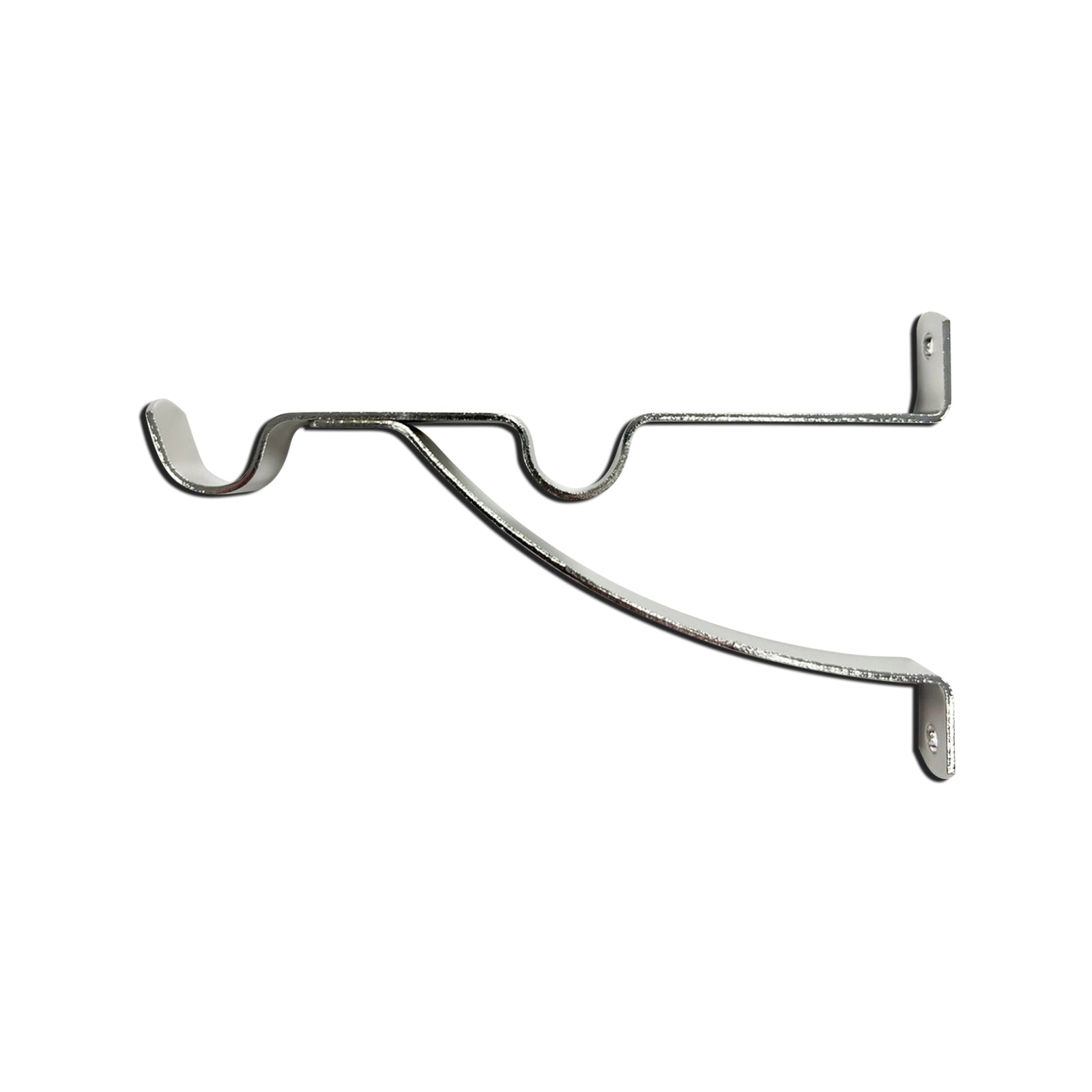 Windoware 127mm Satin Double Stayed Curtain Rod Bracket, 2 Pack