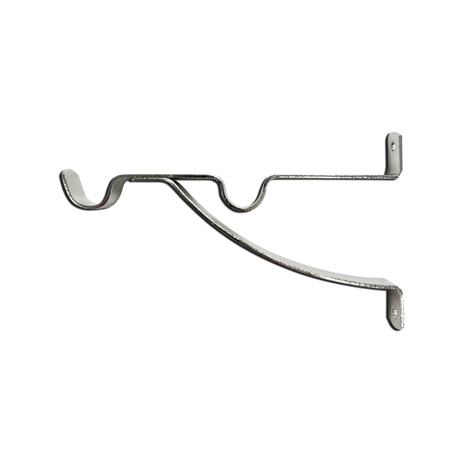 Windoware 127mm Satin Double Stayed Curtain Rod Bracket, 2 Pack