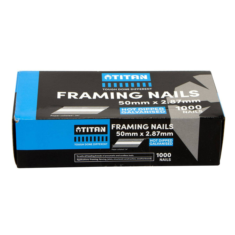 Titan Collated Framing Nails - 50mm x 2.87mm - Box of 1000 - Hot Dipped Galvanised - SuperSaverAU - view 1