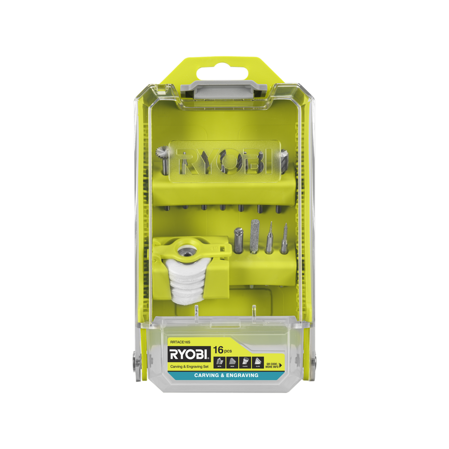 Ryobi 16 Piece Carving and Engraving Set - 38mm x 1mm - Versatile Tool Kit - SuperSaverAU - view 1