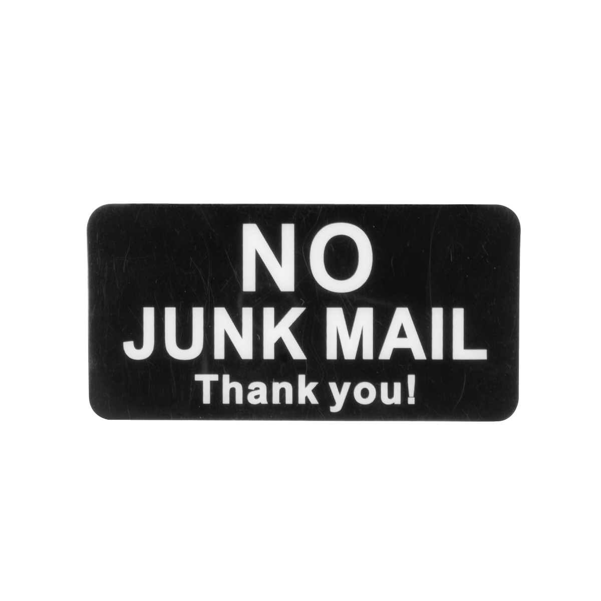 Sandleford No Junk Mail Thank You Adhesive Sign 75 x 38mm - Black/White - SuperSaverAU - view 1