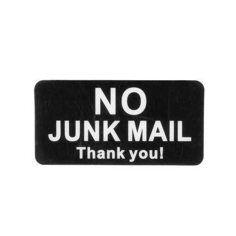 Sandleford No Junk Mail Thank You Adhesive Sign 75 x 38mm - Black/White - SuperSaverAU - view 1