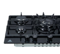 Trinity 70cm 5 Burner Gas Cooktop - Black Tempered Glass - Wok Burner - Cast Iron Trivets - TRG700BK
