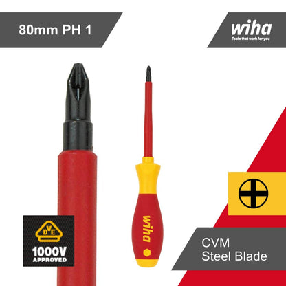 Wiha 9 Piece VDE Insulated Screwdriver Set - 167mm - Red/Yellow - Ergonomic Design