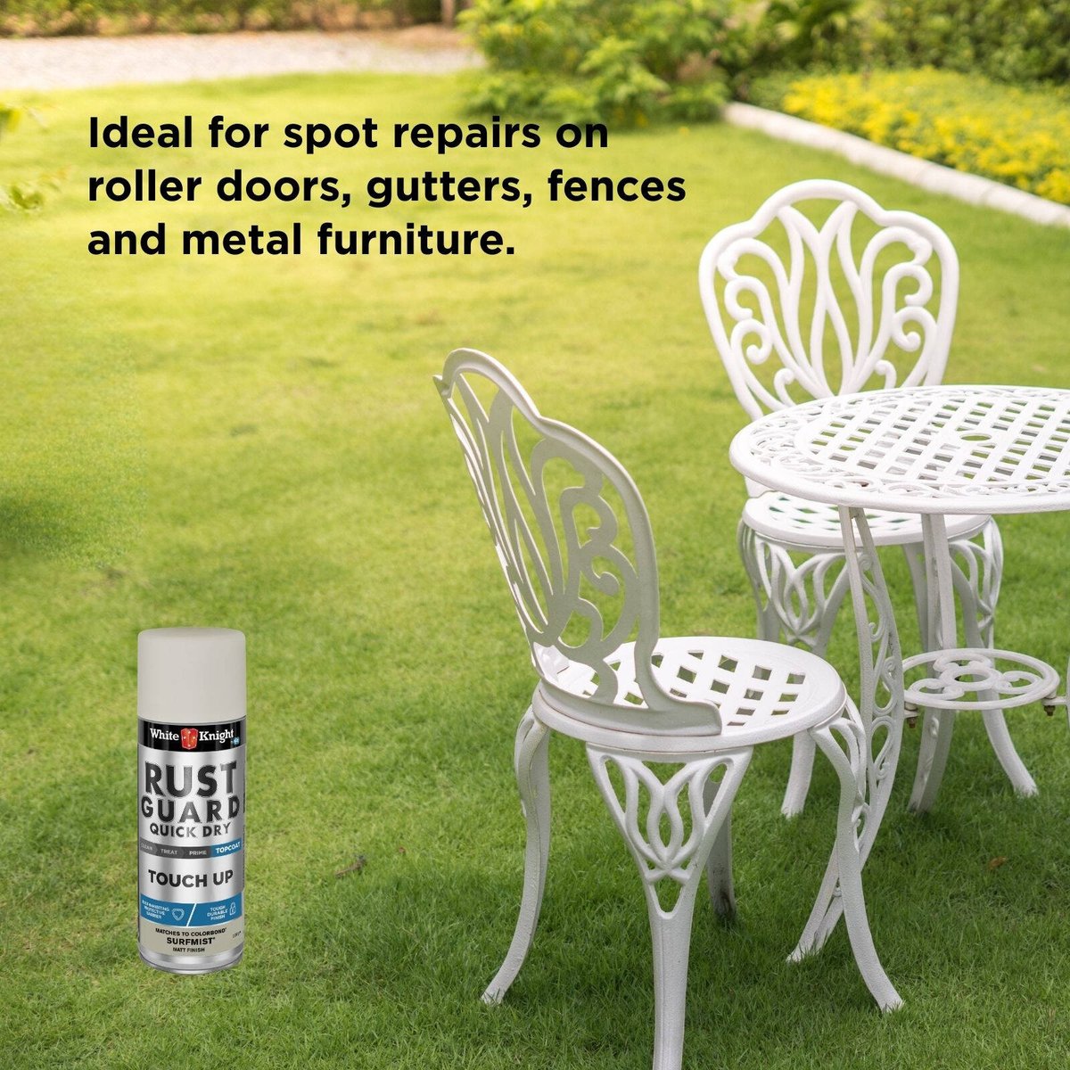 White Knight Rust Guard Touch Up Spray Paint 300g Surfmist 0.3L - SuperSaverAU - view 5