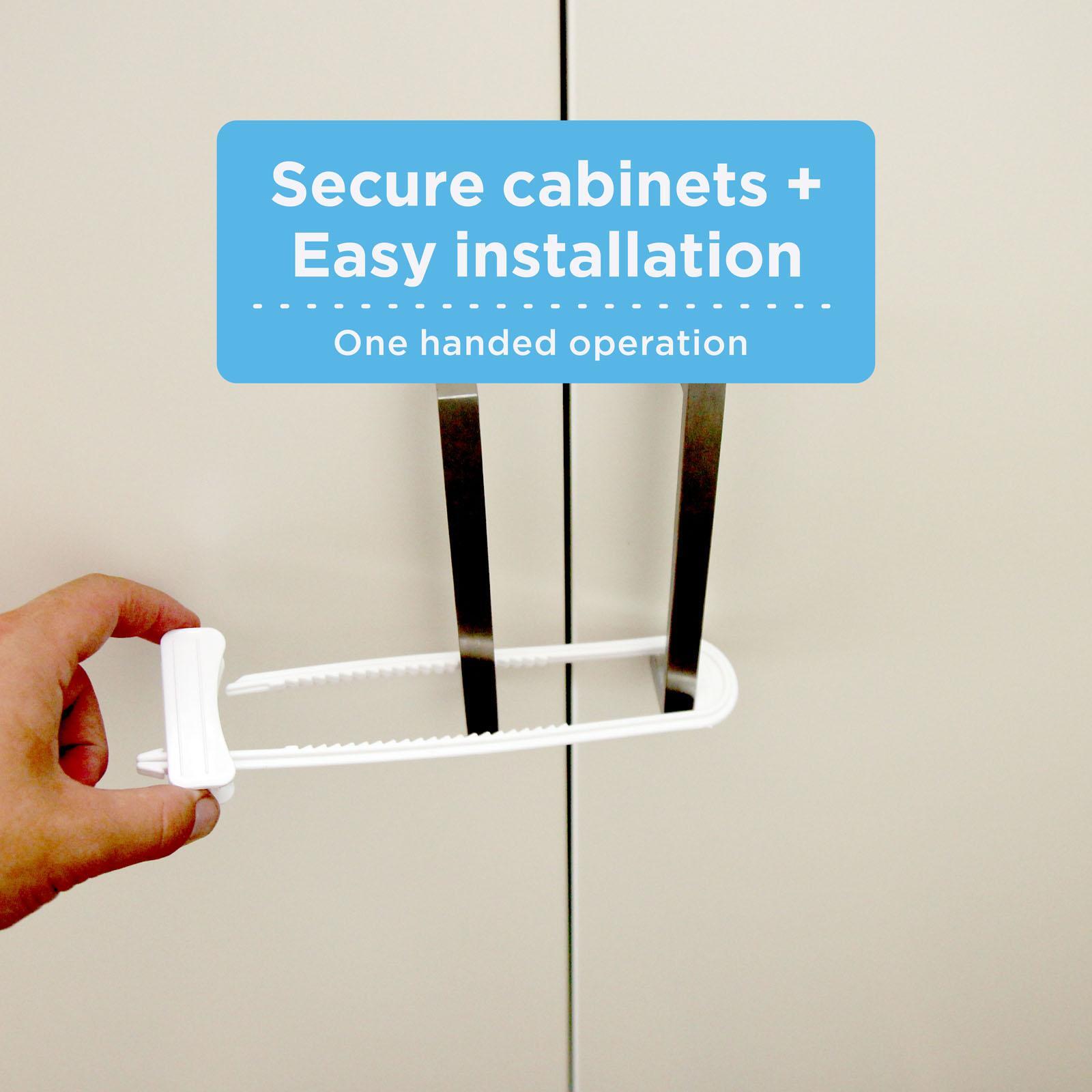 Perma Child Safety White Adjustable Sliding Cabinet Locks - 6 Pack