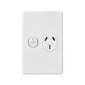 DETA X6 White Vertical Power Point 1 Gang Polycarbonate Easy Install - SuperSaverAU - view 1
