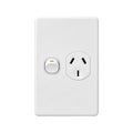 DETA X6 Single Vertical Power Point 1 Gang White Polycarbonate 10A 250V