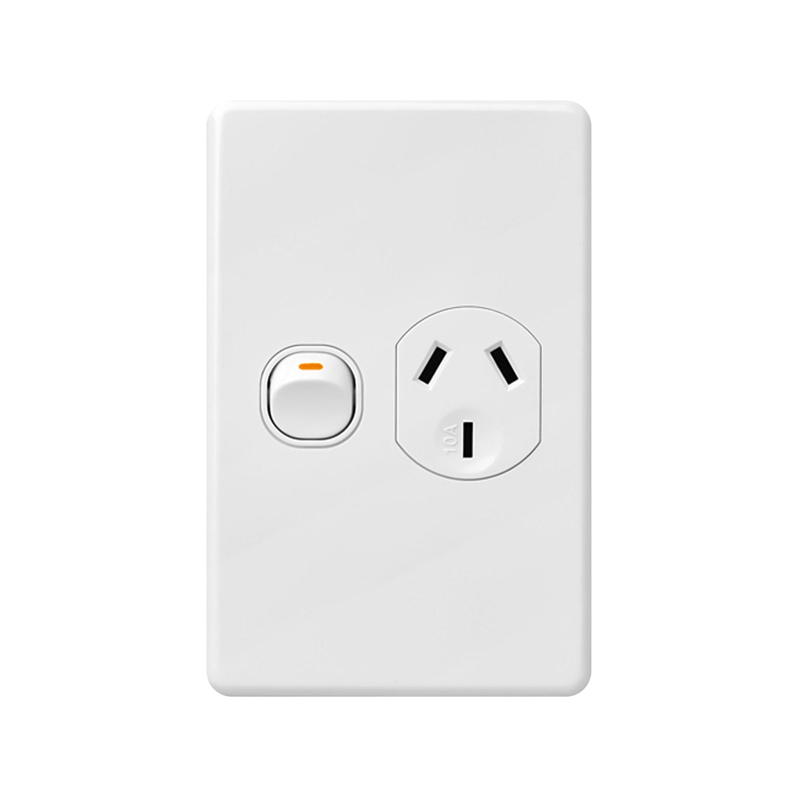 DETA X6 Single Vertical Power Point 1 Gang White Polycarbonate 10A 250V
