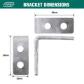 Carinya Galvanised Angle Bracket 50mm 4 Pack - Silver - SuperSaverAU - view 5