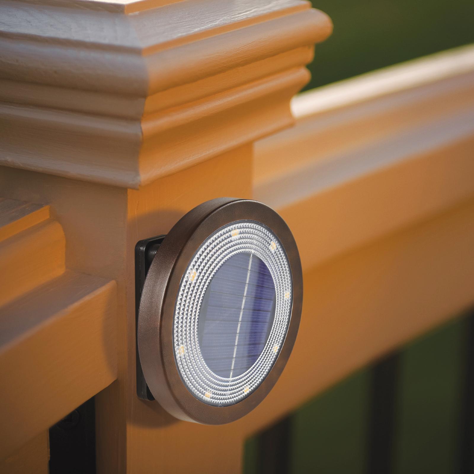 Luxzone LED Solar Disc Light 4 Pack 115.8mm Brown Weather Resistant Outdoor