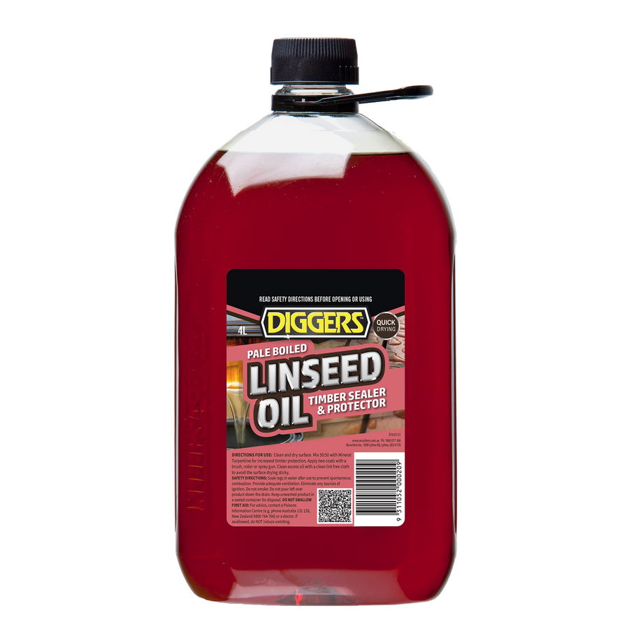 DIGGERS™ Pale Boiled Linseed Oil - 4L - Linseed Oil - Timber Sealer - SuperSaverAU - view 1