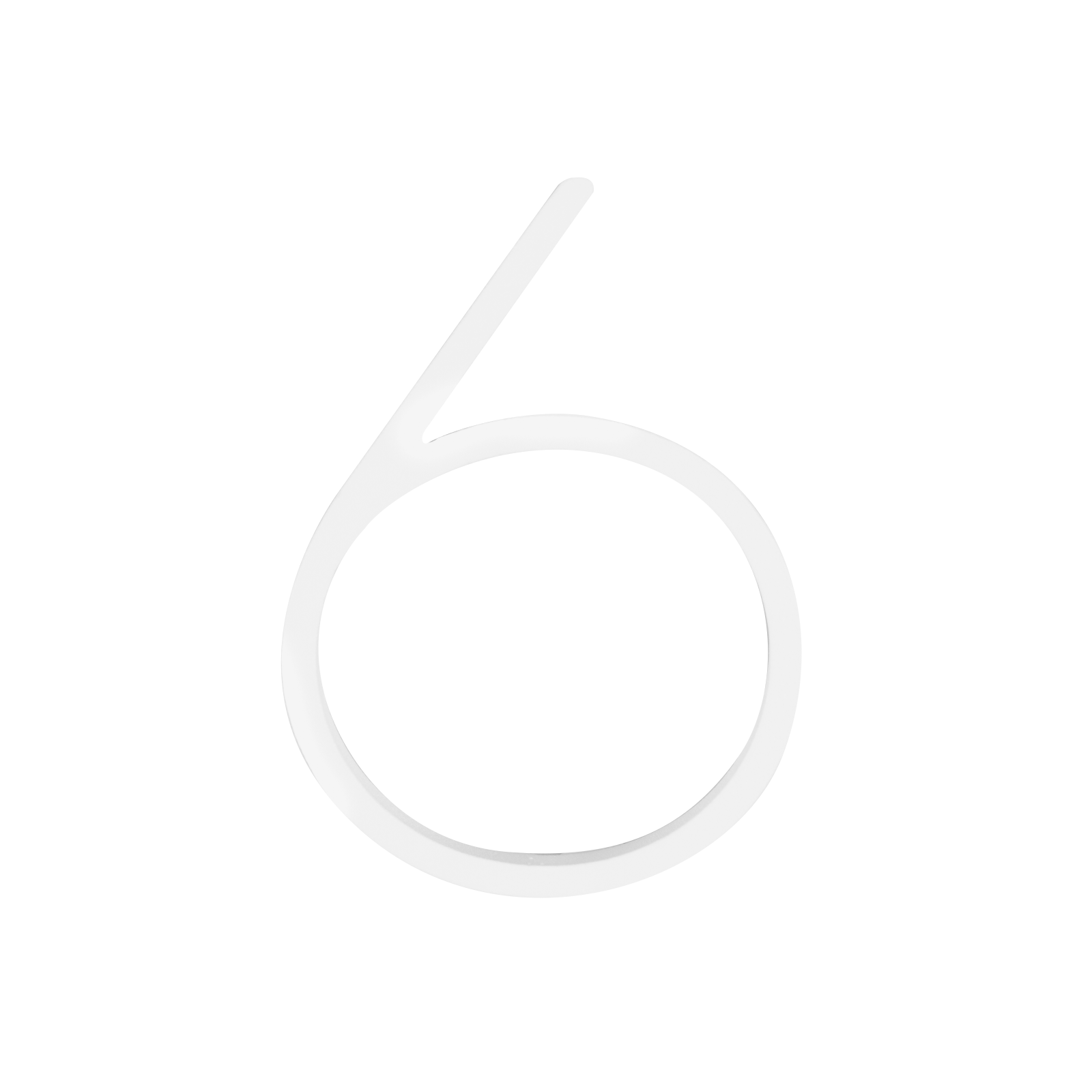 Sandleford Slimline Number 6 120mm White House Number