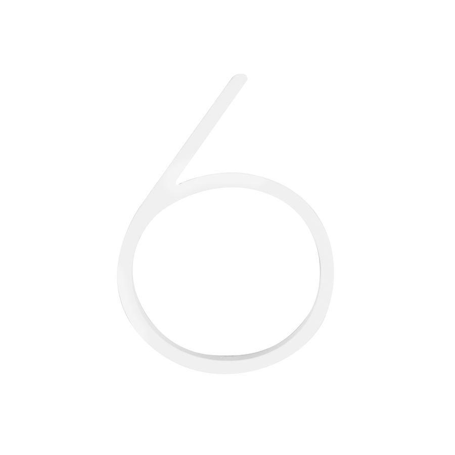 Sandleford Slimline Number 6 120mm White House Number