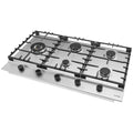 Omega 90cm Natural Gas Cooktop - Stainless Steel, Five Burners, Triple Ring Wok Burner - OCG905WX