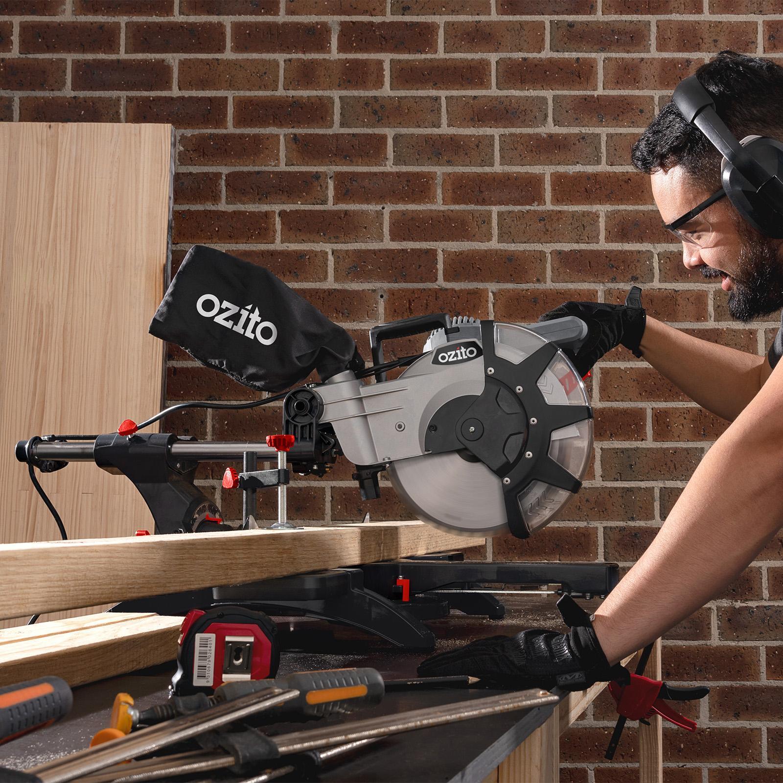 Ozito 2100W 254mm Double Bevel Sliding Mitre Saw SCMS-2125, 10 Inch, Laser Guide, 4000 RPM