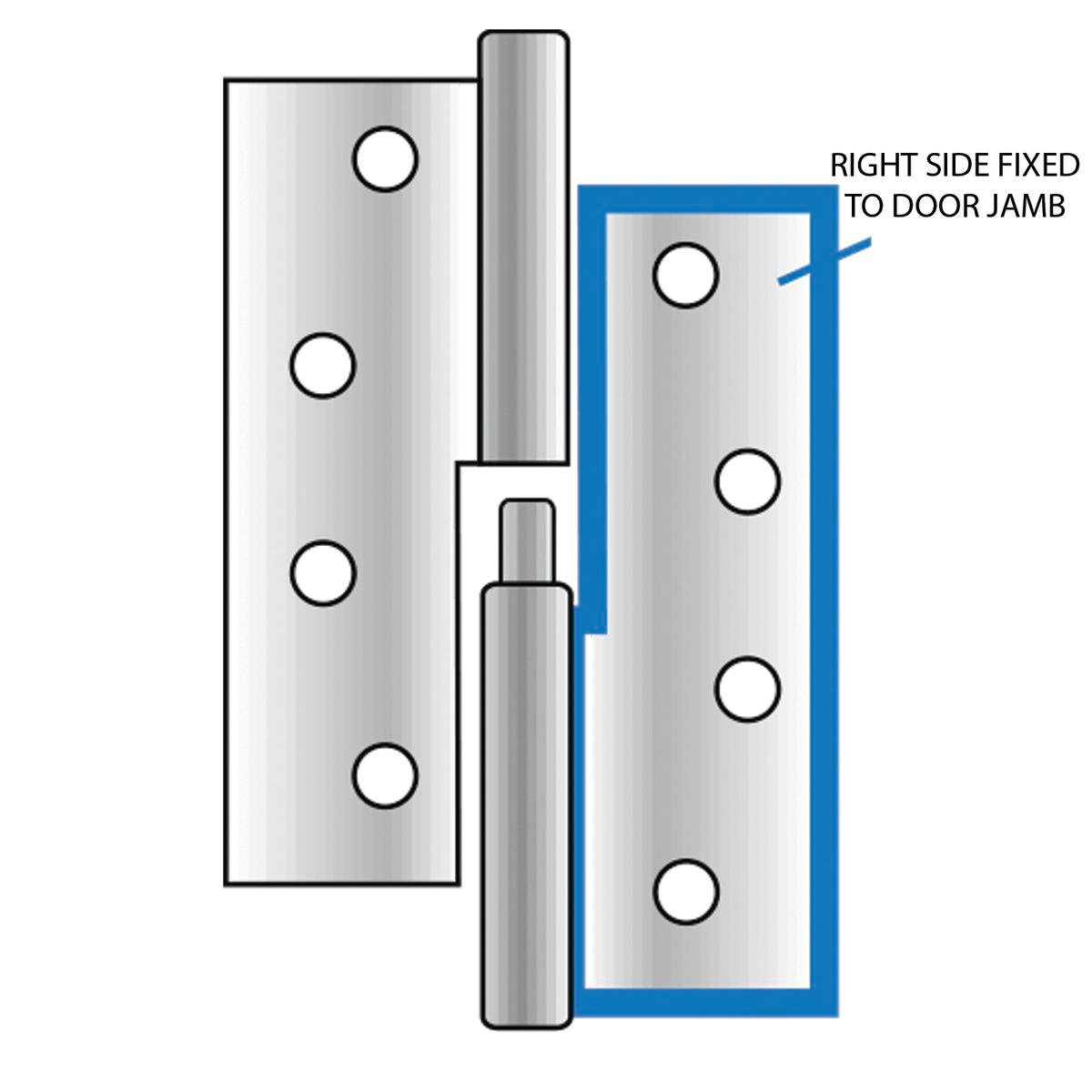 Austyle Right Hand Lift Off Hinge - 100 x 75 x 2.5mm - 304 Stainless Steel - 1 Pack - SuperSaverAU - view 1