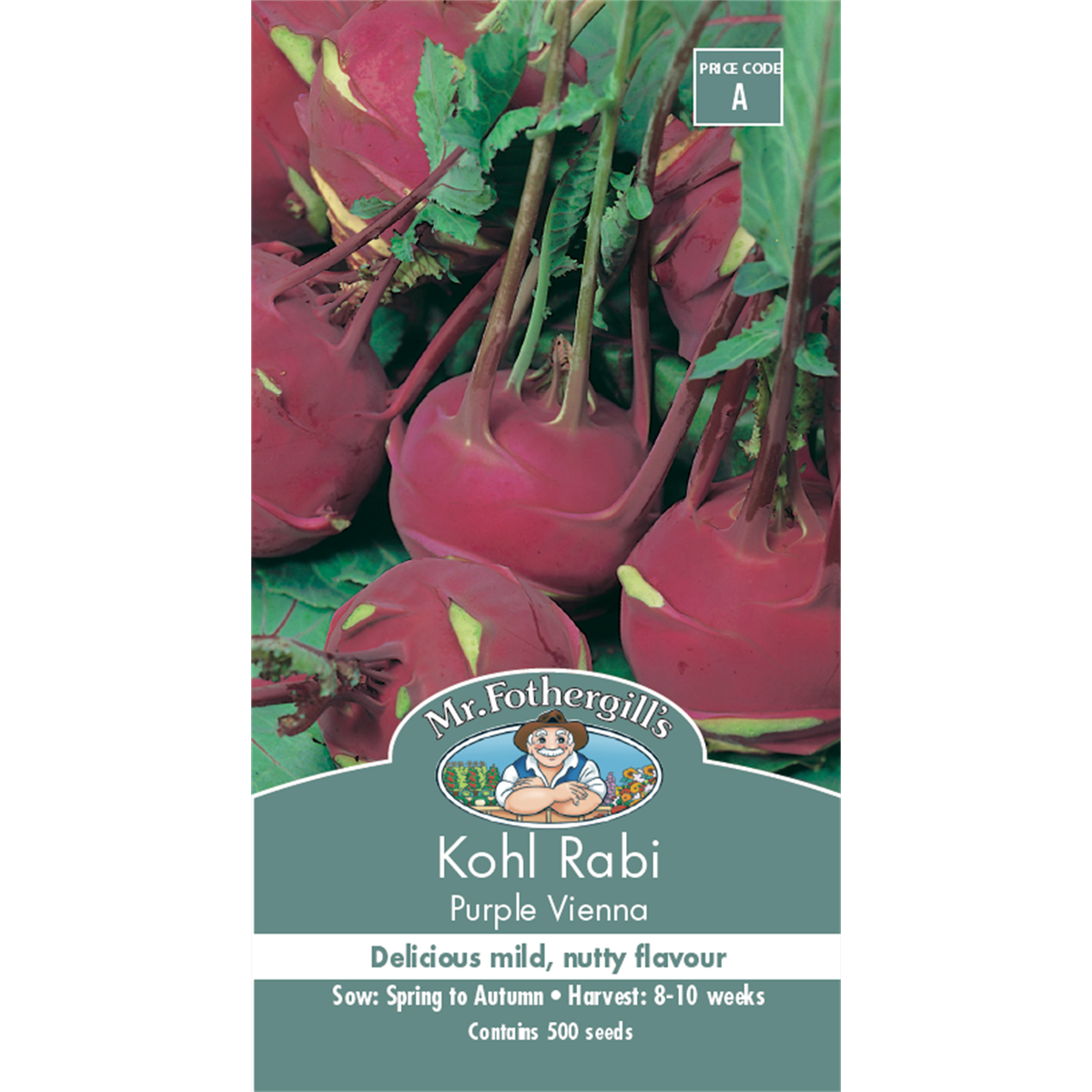 Mr Fothergill S Purple Vienna Kohl Rabi Seeds - 75mm - Easy Grow - Nutty Flavor - SuperSaverAU - view 1