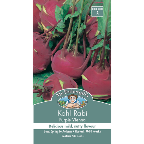 Mr Fothergill S Purple Vienna Kohl Rabi Seeds - 75mm - Easy Grow - Nutty Flavor - SuperSaverAU - view 1