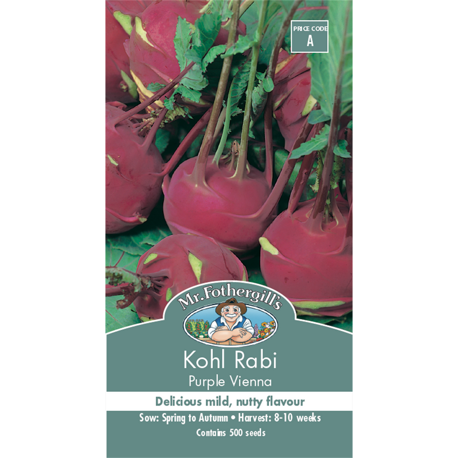 Mr Fothergill S Purple Vienna Kohl Rabi Seeds - 75mm - Easy Grow - Nutty Flavor - SuperSaverAU - view 1