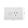 DETA Solid Plate Single Power Point 10A 250V White Polycarbonate 3201B