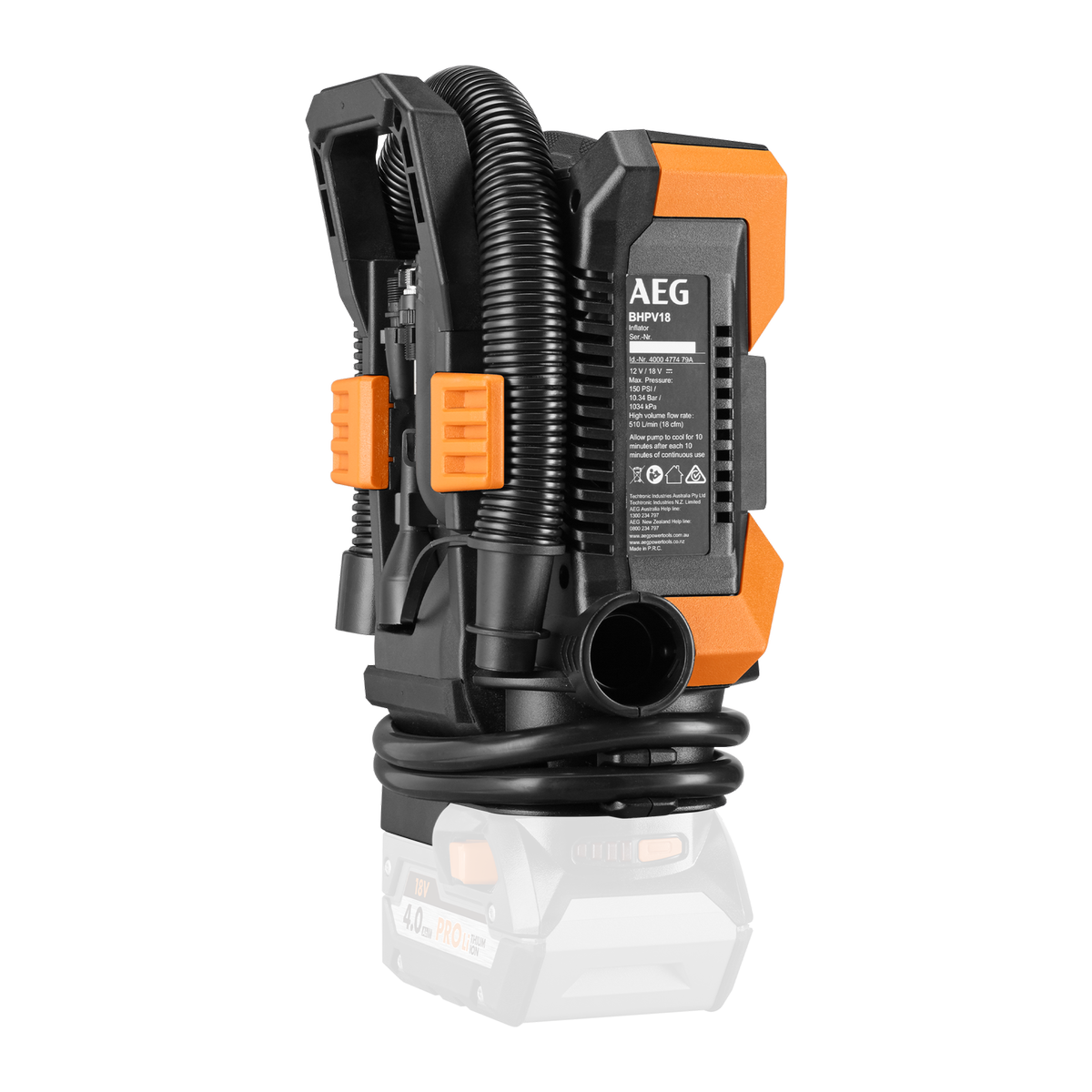 AEG High Pressure/Volume Inflator - 18V/12V - LED Light - Compact Design - SuperSaverAU - view 4
