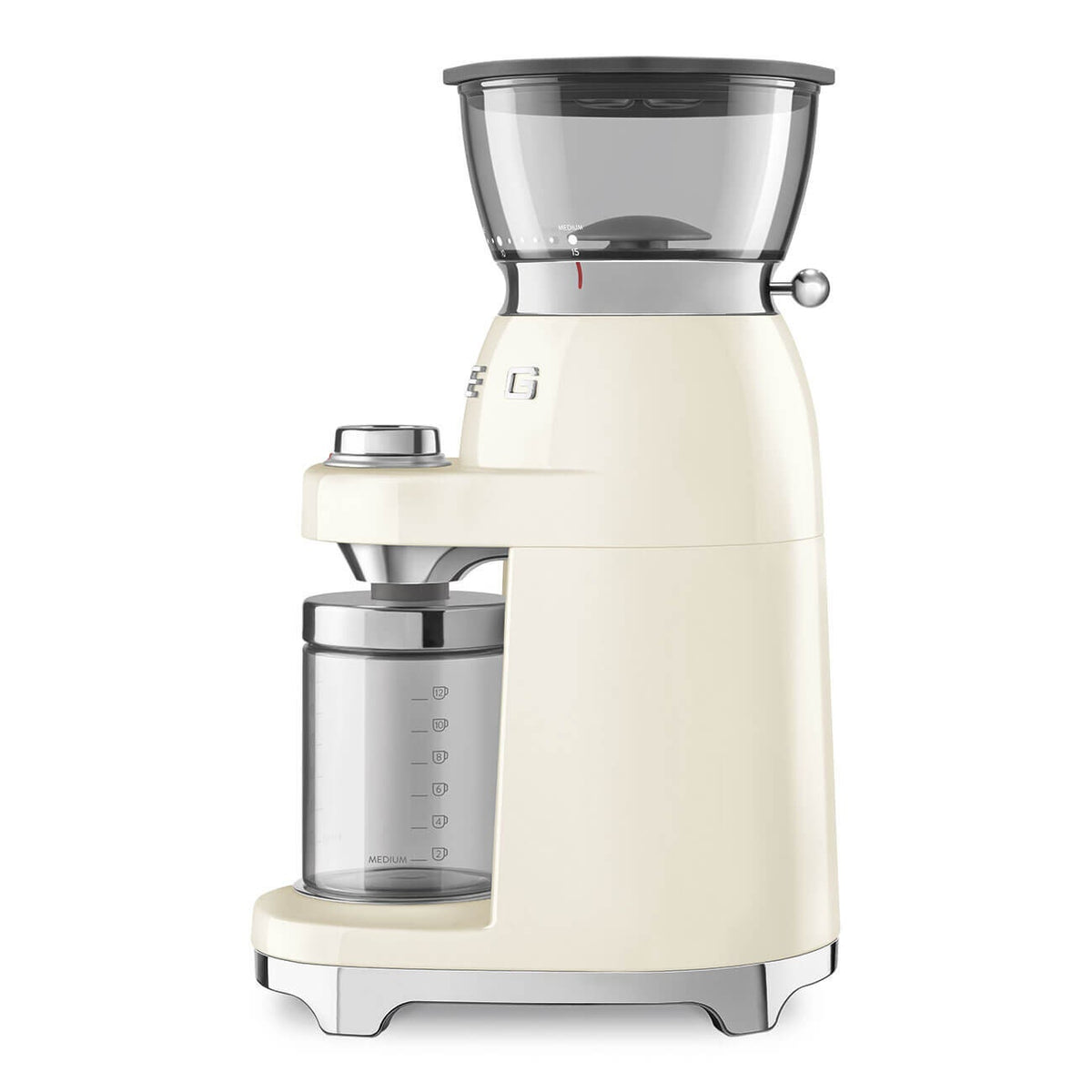 Smeg 50's retro style coffee grinder - cream - 240g bean hopper - 50 grinding steps - CGF03CRAU
