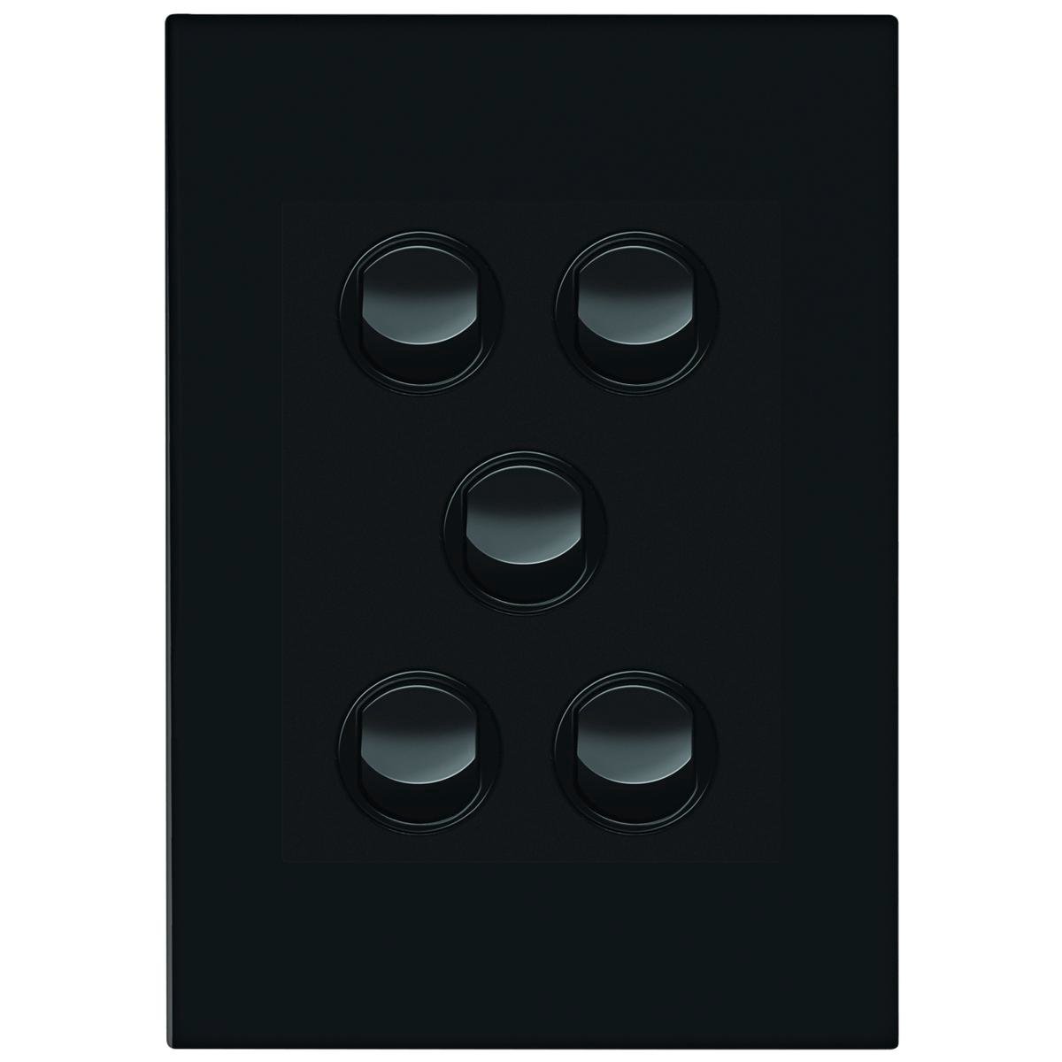 HPM Vivo 5 Gang Wall Switch - 85mm x 118mm - Grey - Durable Design - SuperSaverAU - view 1