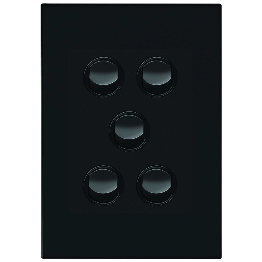 HPM Vivo 5 Gang Wall Switch - 85mm x 118mm - Grey - Durable Design - SuperSaverAU - view 1