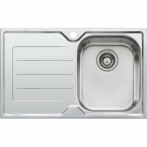 Oliveri Flinders Single Bowl Topmount Sink - Left Hand Drainer, 21L Bowl, 304 Stainless Steel - FL122
