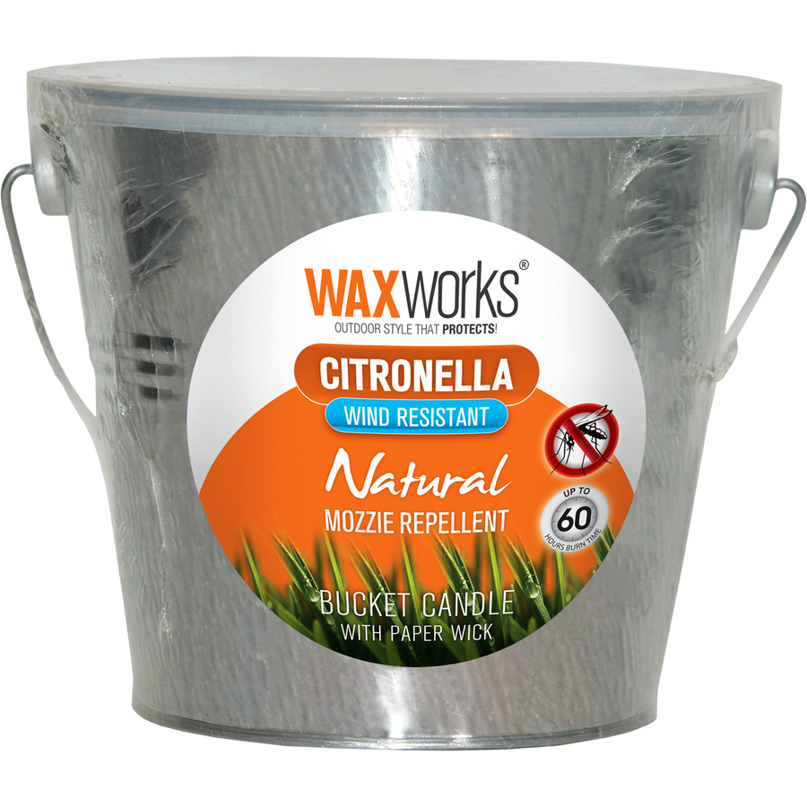 Waxworks Citronella Bucket Candle - 157mm - Metal - Outdoor Use - SuperSaverAU - view 1