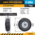Easyroll 3.5 x 4" Flat Free Puncture Proof Trolley Wheel, 5/8" Axle, 80kg