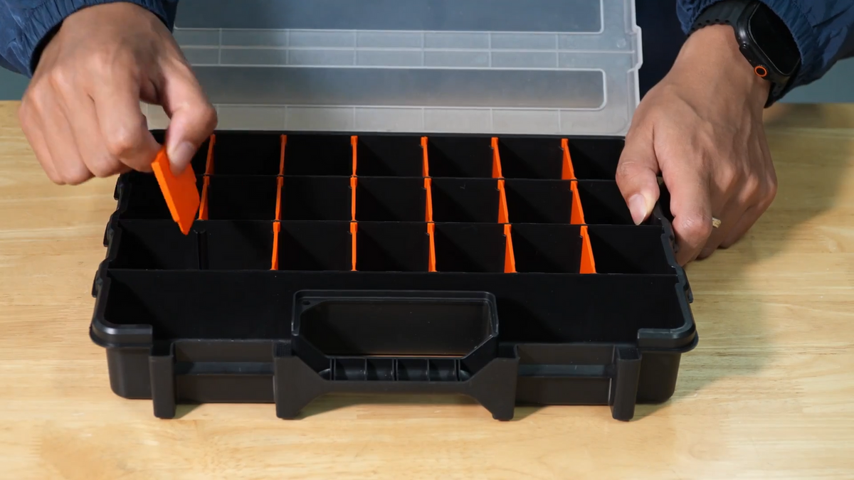 Tactix 310mm 22 Compartment Storage Organiser Box Polypropylene Stackable