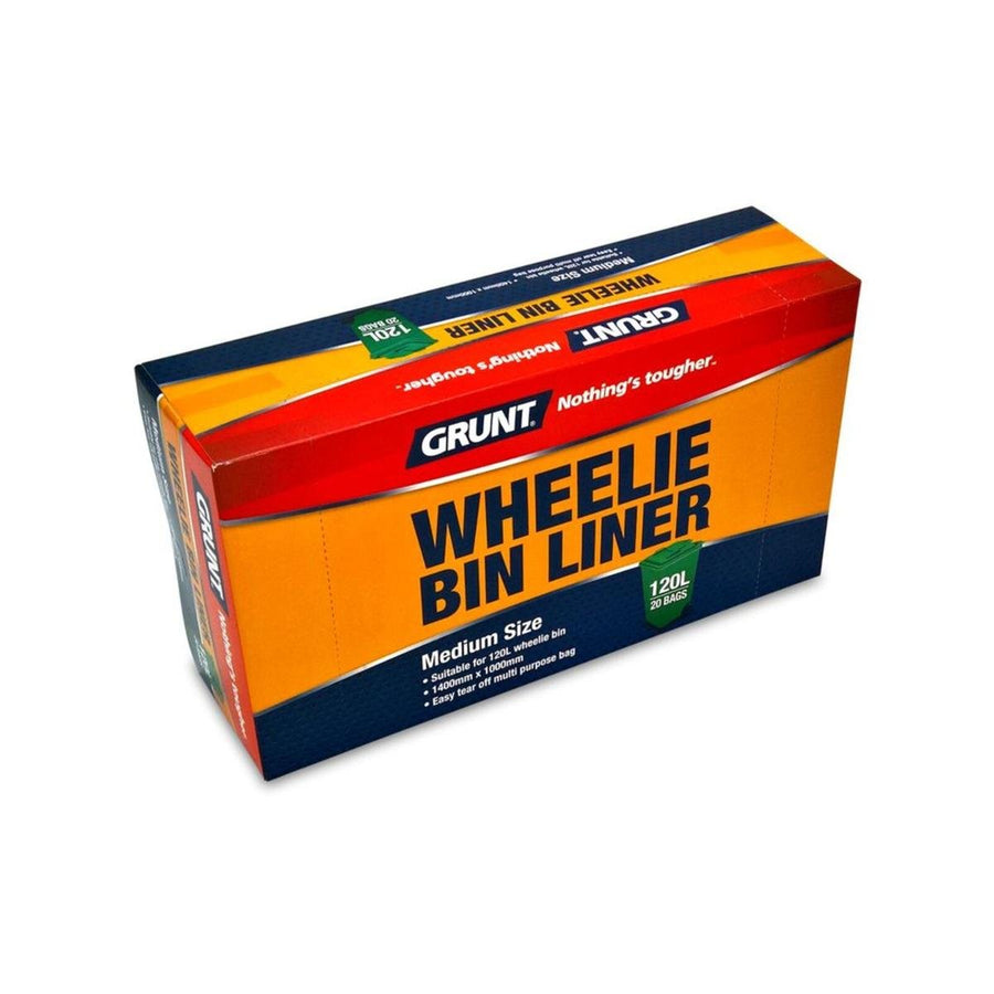 Grunt 120L Wheelie Bin Liners 20 Pack - Plastic - Easy Tear - Durable - SuperSaverAU - view 1